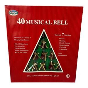 Vtg Santas Christmas Magic 40 Musical Bell 7 Changing Light Functions 25 Songs